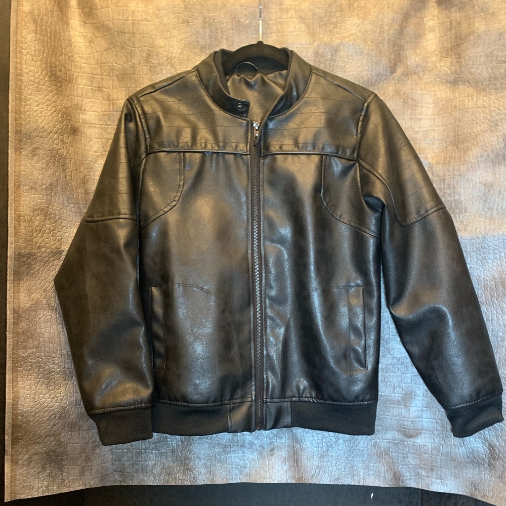 Boys Faux Leather Jacket Size 18